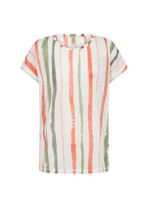 Soya Concept Stripe T-Shirt Orange