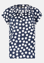 Load image into Gallery viewer, Betty Barclay Polka Dot Blouse Navy
