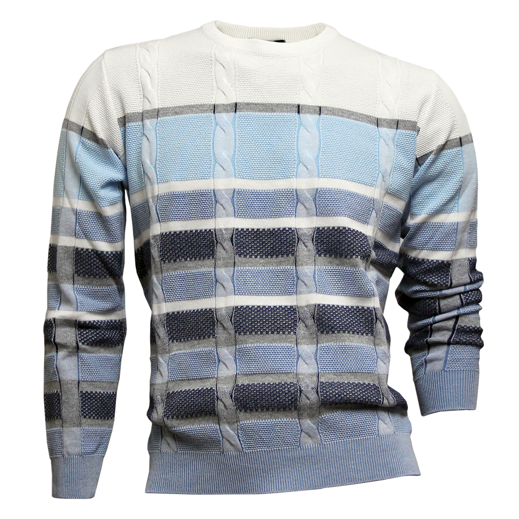Montechiaro 3D Crew Neck Sweater Blue