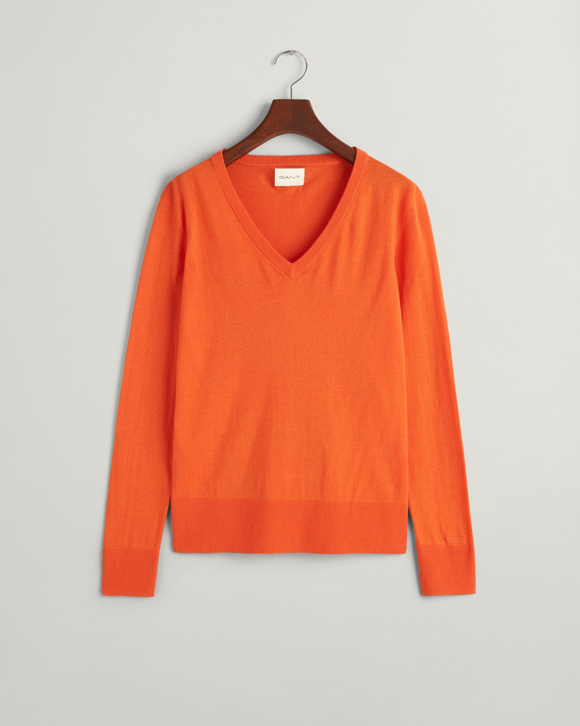 Gant Fine V-Neck Sweater -ORANGE