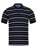 Load image into Gallery viewer, Daniel Grahame Stripe Polo Shirt Navy
