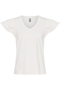 Culture Frill Sleeve T-Shirt White