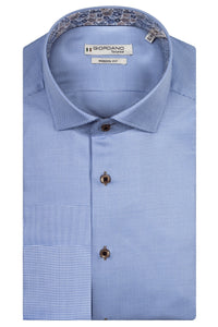 Giordano Short Sleeve Shirt Pied De Poule Blue