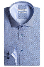 Load image into Gallery viewer, Giordano Modern Fit Pearl Print Shirt Blue
