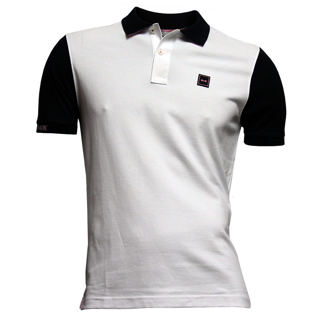 Eden Park Pima Cotton Pique Colourblock Polo Shirt White