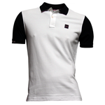 Load image into Gallery viewer, Eden Park Pima Cotton Pique Colourblock Polo Shirt White
