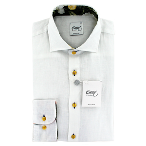 Oscar of Sweden Regular Fit Linen Shirt White