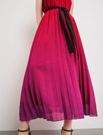 Load image into Gallery viewer, Taifun Pleated Ombre Dress Red
