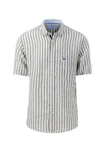 Load image into Gallery viewer, Fynch Hatton Linen Stripes Short Sleeves Shirt Olive
