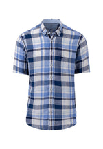 Load image into Gallery viewer, Fynch Hatton Linen Check Shirt Navy

