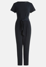 Load image into Gallery viewer, Betty Barclay Belted Jumpsuit Navy
