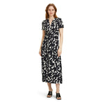 Load image into Gallery viewer, Betty Barclay Leaf Print Maxi Dress Navy
