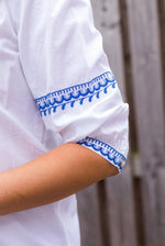 Load image into Gallery viewer, Pomodoro Embroidered Blouse White

