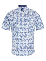 Load image into Gallery viewer, DG&#39;s Drifter Short Sleeve Casual Shirt White and Blue
