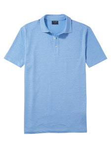 Olymp Linen Casual Jersey Polo Blue
