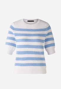 Oui Stripe Pullover Blue