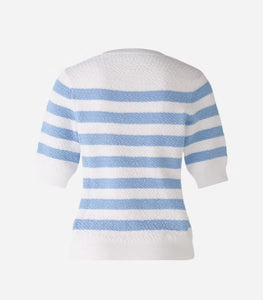 Oui Stripe Pullover Blue