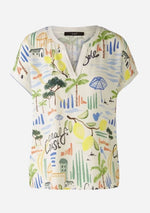 Load image into Gallery viewer, Oui Riviera Print Blouse Blue
