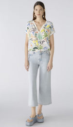 Load image into Gallery viewer, Oui Riviera Print Blouse Blue
