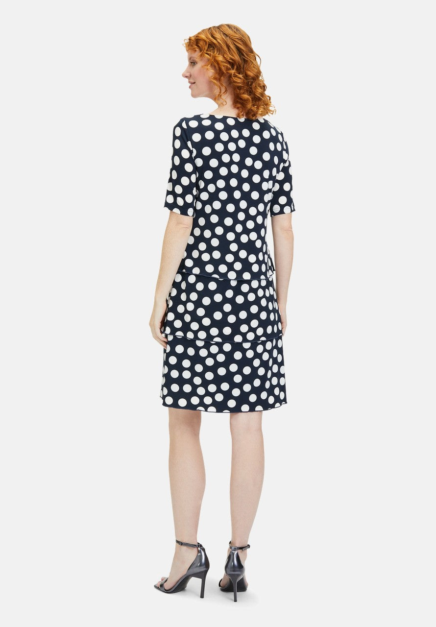 Betty Barclay Tiered Dress -NAVY