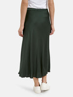 Load image into Gallery viewer, Milano Satin Midi Skirt Forest
