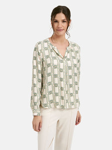 Milano Chain Print Blouse Cream