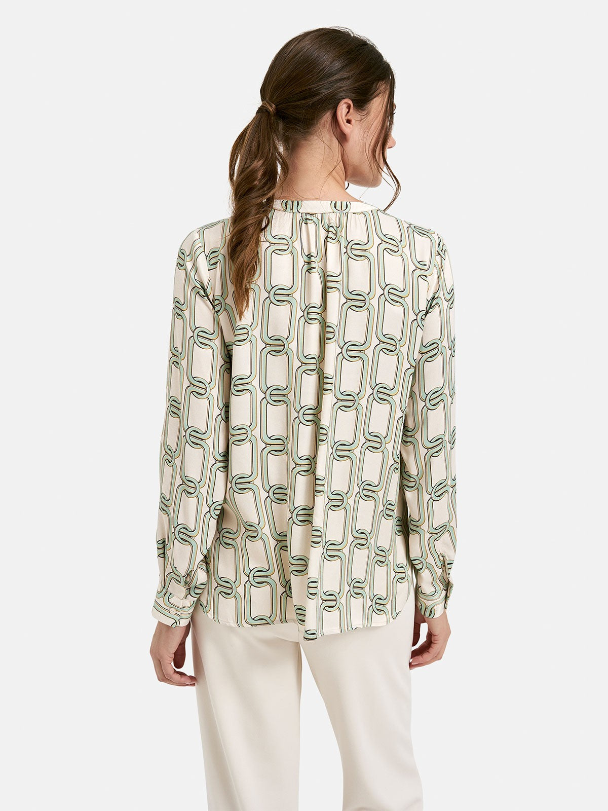 Milano Chain Print Blouse Cream