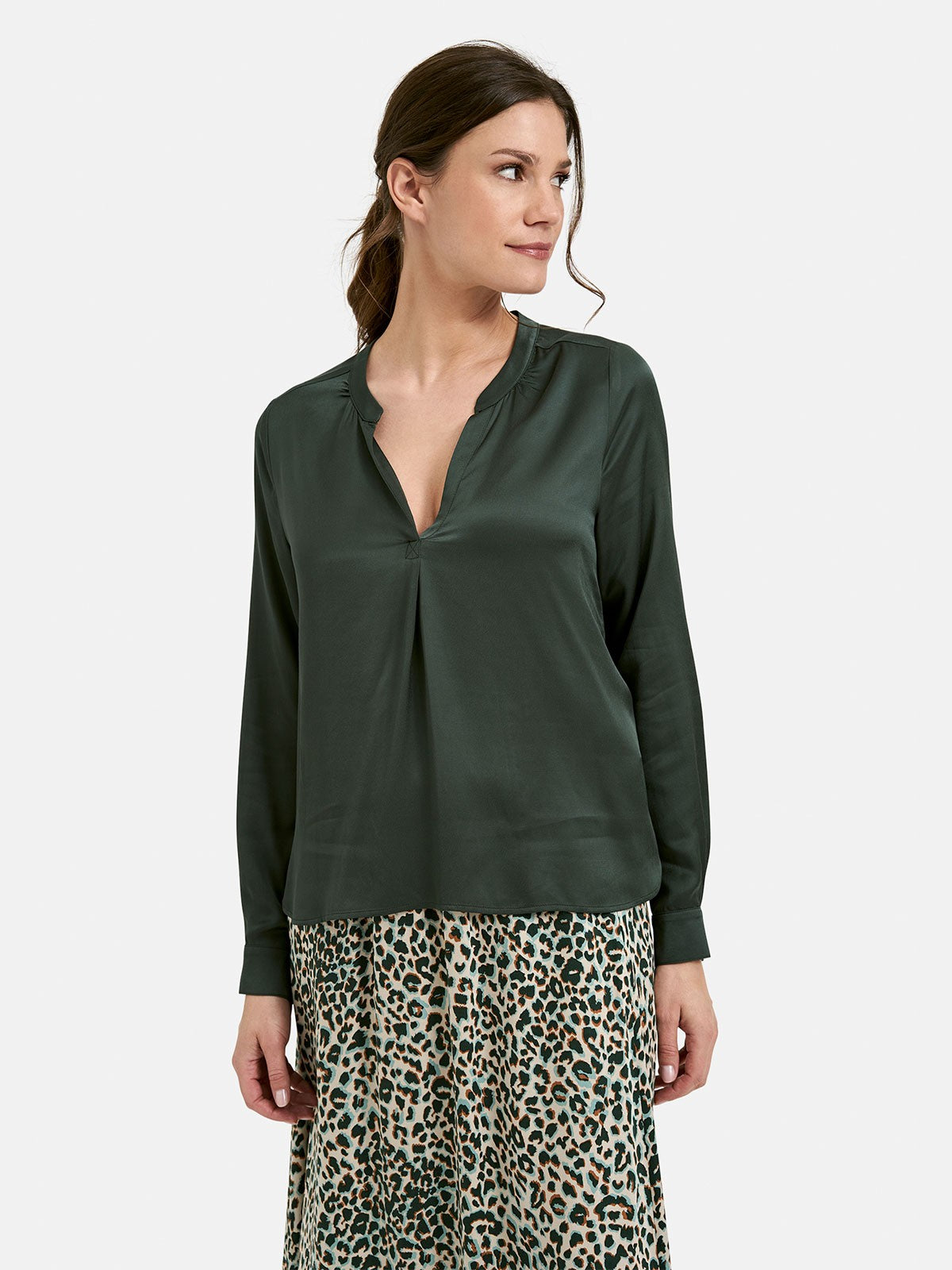 Milano Satin Blouse Forest