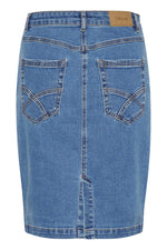 Load image into Gallery viewer, Cream Denim Skirt -DENIM
