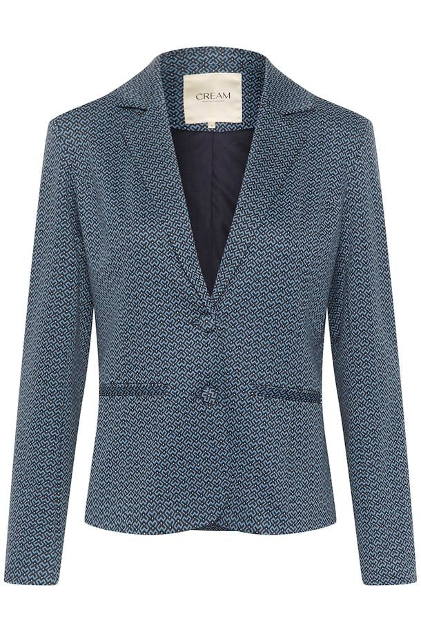 Cream Geo Print Blazer -MULTI