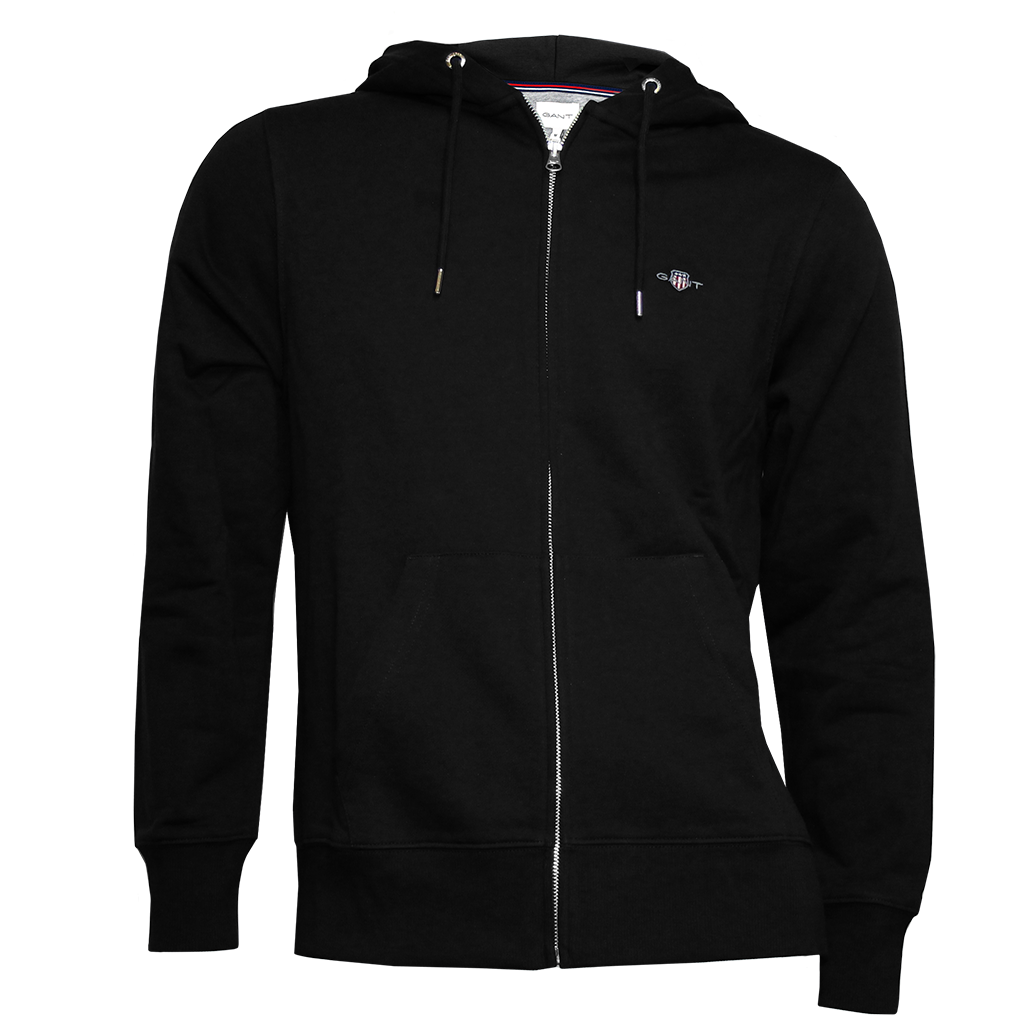 Gant Full Zip Shield Hoodie Black Claytons Quality Clothing