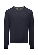 Load image into Gallery viewer, Fynch Hatton Cashmere and Wool Sweater V-Neck Navy
