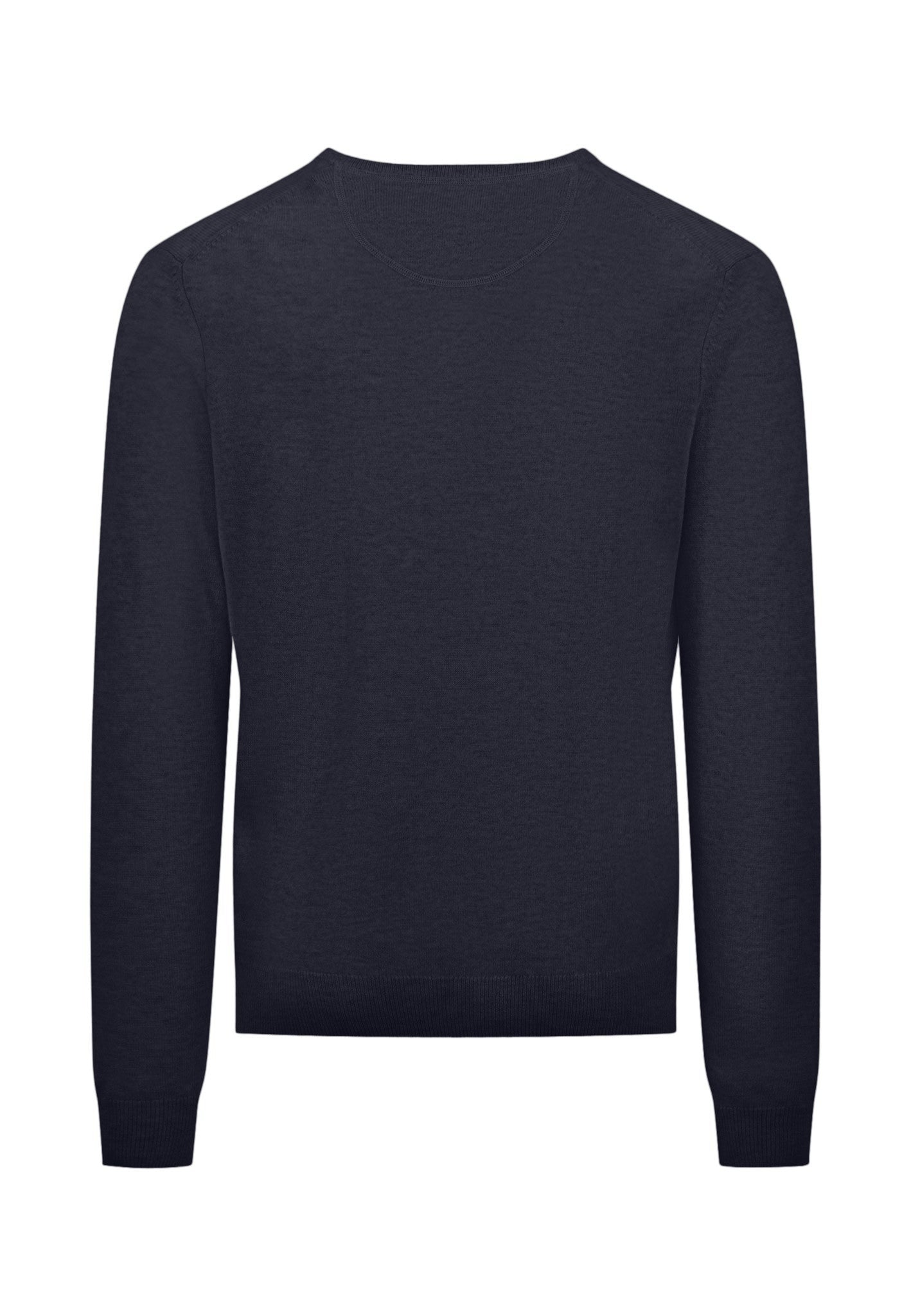 Fynch Hatton Cashmere and Wool Sweater V-Neck Navy