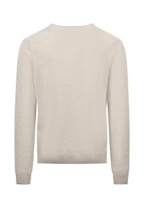 Fynch Hatton Cashmere and Wool Sweater V-Neck Off White