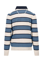 Load image into Gallery viewer, Fynch Hatton Knitted Cotton Rugby Top Blue
