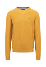 Load image into Gallery viewer, Fynch Hatton Textured Cotton Crew Neck Sweater Mustard
