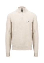 Load image into Gallery viewer, Fynch Hatton Textured Cotton Half Zip Sweater Off White
