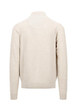 Load image into Gallery viewer, Fynch Hatton Textured Cotton Half Zip Sweater Off White
