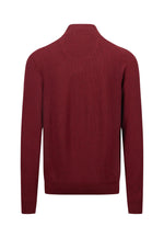 Load image into Gallery viewer, Fynch Hatton Textured Cotton Half Zip Sweater Ruby Red
