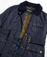 Load image into Gallery viewer, Barbour Solway Waxed Jacket Navy
