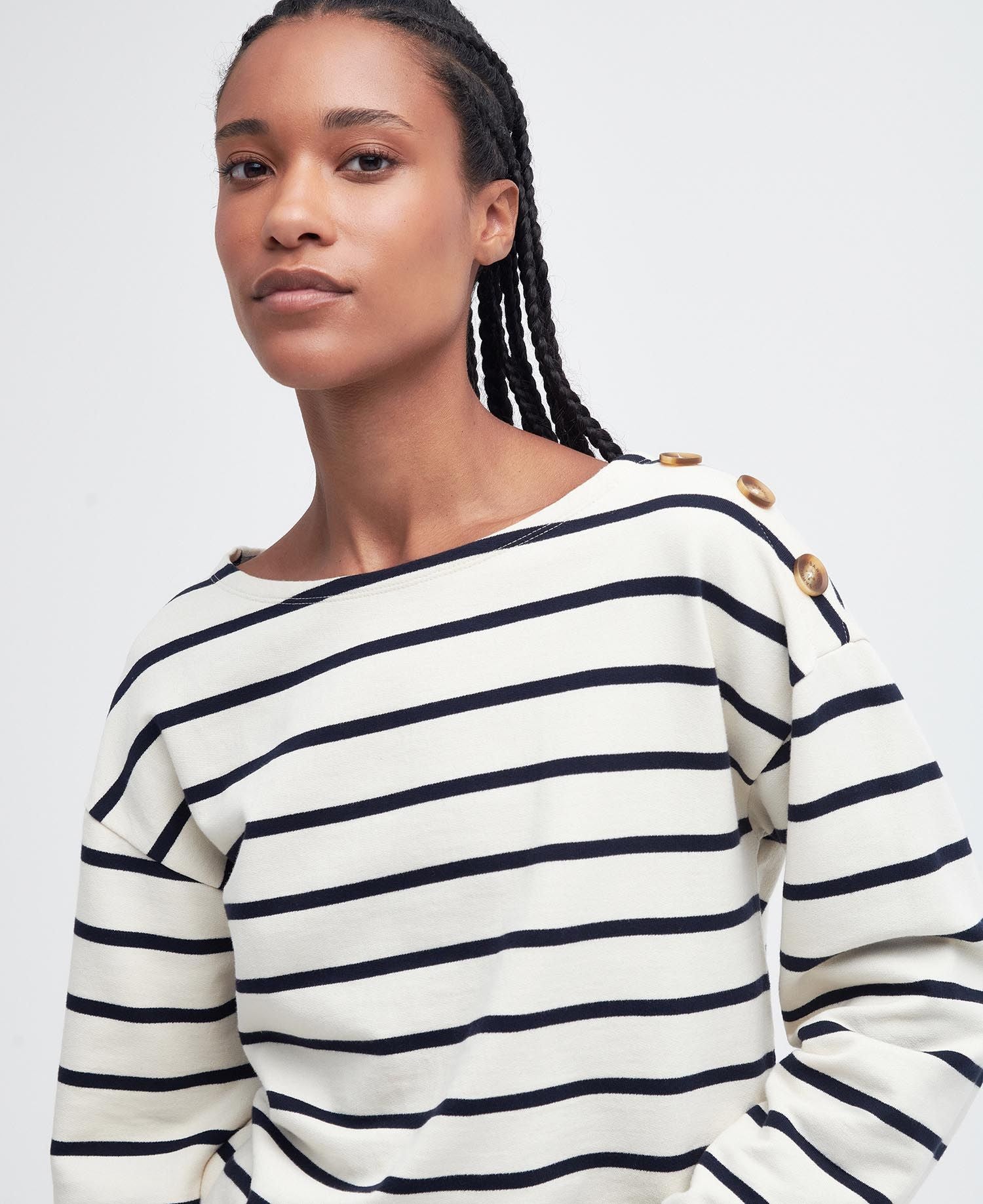 Barbour Caroline Long Sleeve Top Off White