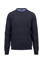 Load image into Gallery viewer, Fynch Hatton Textured Cotton Crew Neck Sweater Navy
