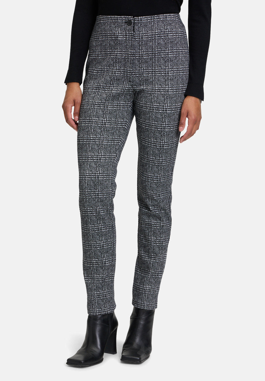 Betty Barclay Checked Trousers Grey