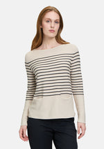 Load image into Gallery viewer, Betty Barclay Stripe Fine Knit Biege
