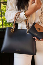 Load image into Gallery viewer, Luella Grey Gala Crossbody Tote Navy
