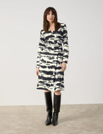 Load image into Gallery viewer, Taifun Printed Wrap Dress Cream
