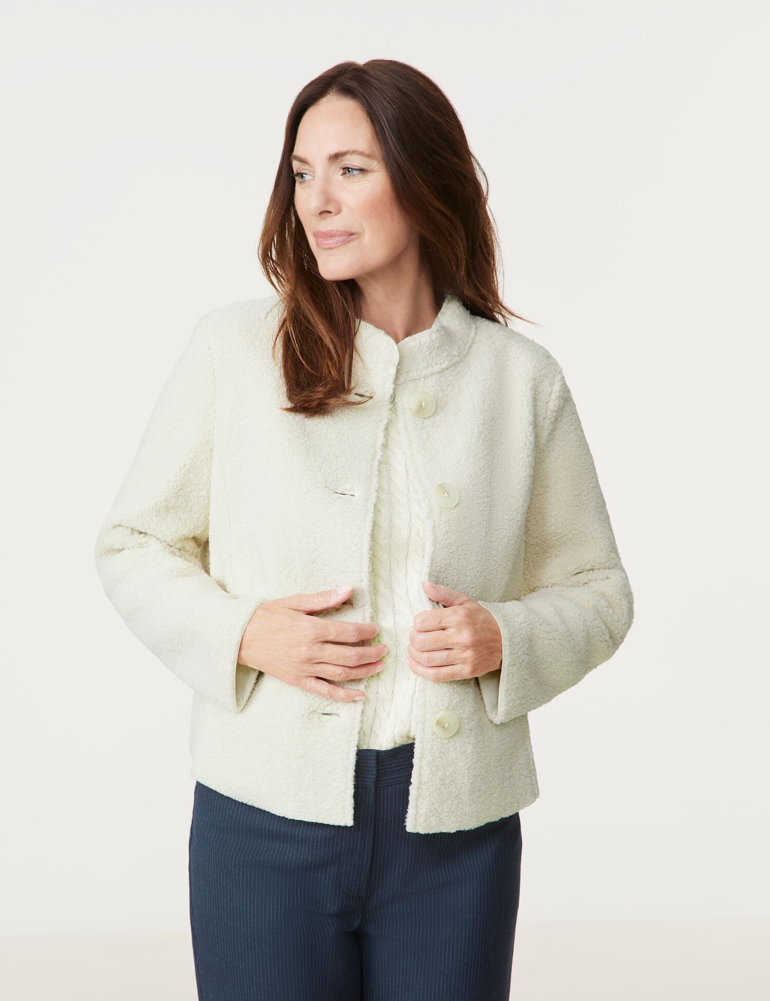 Gerry Weber Teddy Fleece Jacket Cream