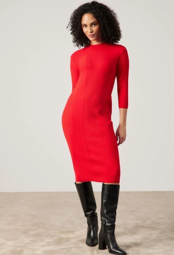 Gerry Weber Ribbed Knitted Dress Red