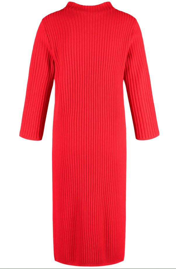 Gerry Weber Ribbed Knitted Dress Red