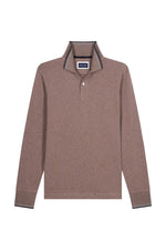 Load image into Gallery viewer, Eden Park Contrast Trimming Long Sleeve Polo Shirt Mocha
